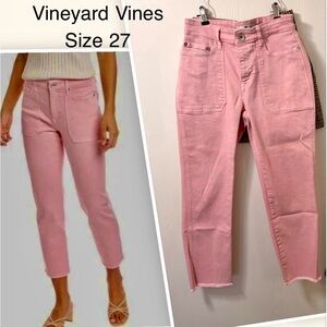 Vineyard Vines Pink Cropped Stretch Ankle Jeans Sz 27